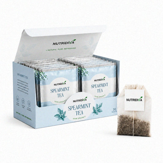 NutriDiva Spearmint Tea Bags Pakistan – 30 Sachets Box PCOS Herbal Mint Tea