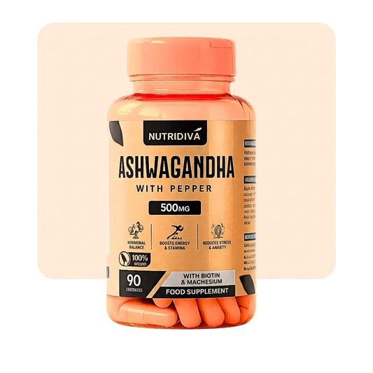 Ashwagandha Capsules Pakistan 500mg – Organic Stress Relief and Hormonal Balance | NutriDiva