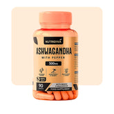 Ashwagandha Capsules by NutriDiva – KSM-66 Root Extract 90 Capsules for Stress Relief, Better Sleep, and Hormonal Balance in Pakistan