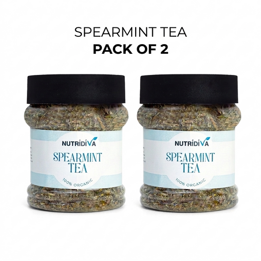 NutriDiva Spearmint Tea Pack of 2 Pakistan – 2x60g Pure PCOS Hormonal Balance Herbal Tea