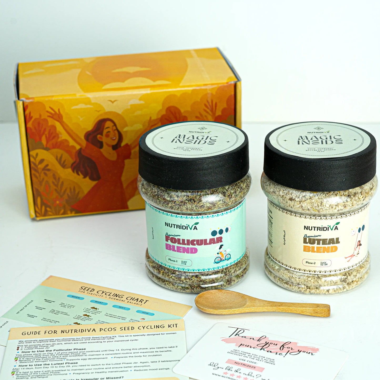 NutriDiva PCOS Seed Cycling Kit for hormonal balance and fertility support in Pakistan