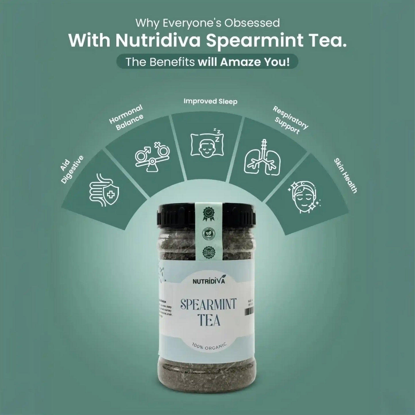 NutriDiva Spearmint Tea – Natural Support for Hormonal Balance & Skin Health