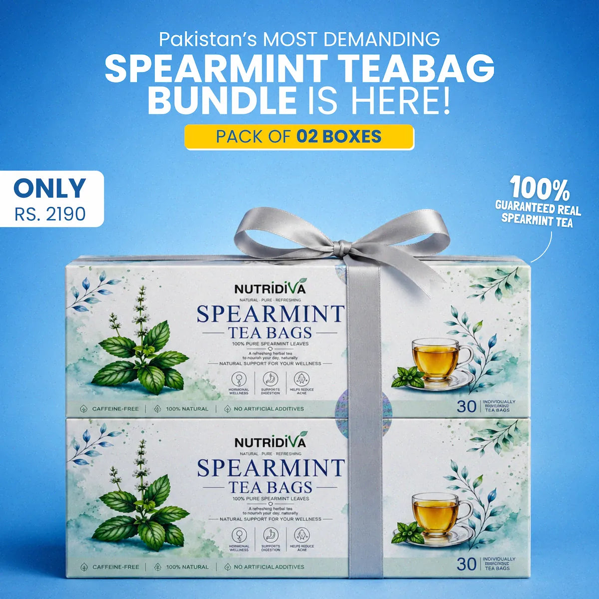 Spearmint Tea Bags Bundle of 2 – 60 Sachets Pakistan