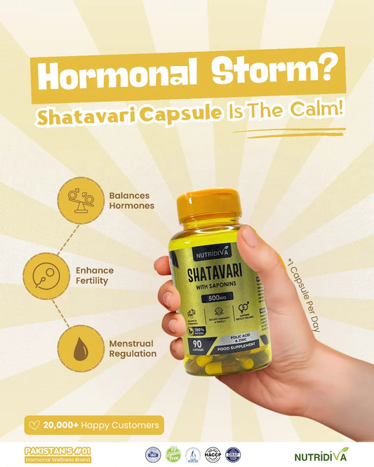 Shatavari Capsules 500mg Asparagus Racemosus – Hormonal Balance Supplement Pakistan