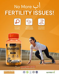 Ashwagandha Capsules by NutriDiva – KSM-66 Root Extract 90 Capsules for Stress Relief, Better Sleep, and Hormonal Balance in Pakistan