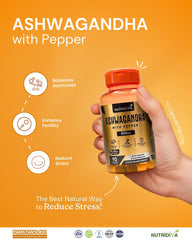 Ashwagandha Capsules by NutriDiva – KSM-66 Root Extract 90 Capsules for Stress Relief, Better Sleep, and Hormonal Balance in Pakistan