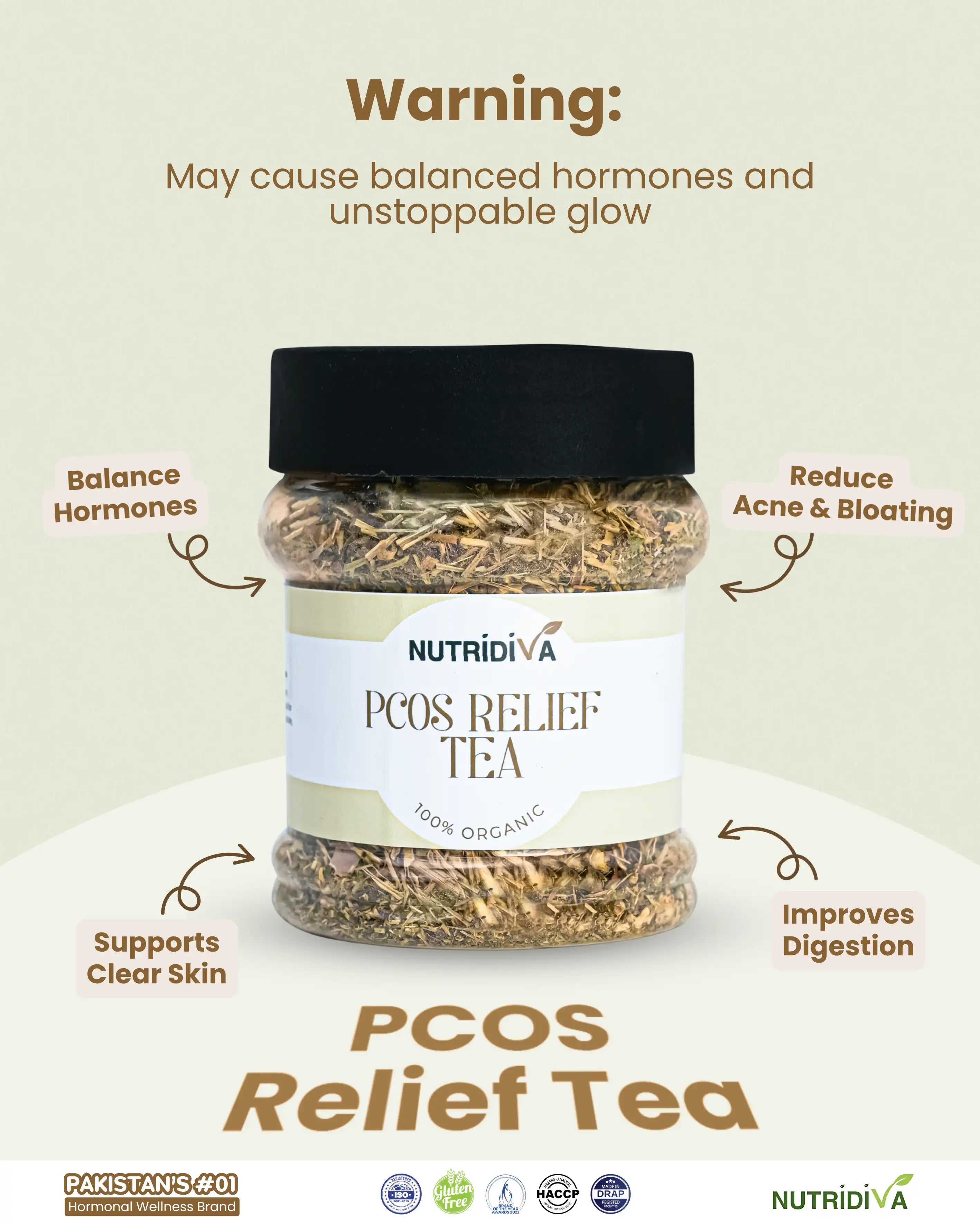 PCOS tea in Pakistan by NutriDiva – herbal remedy for hormonal balance