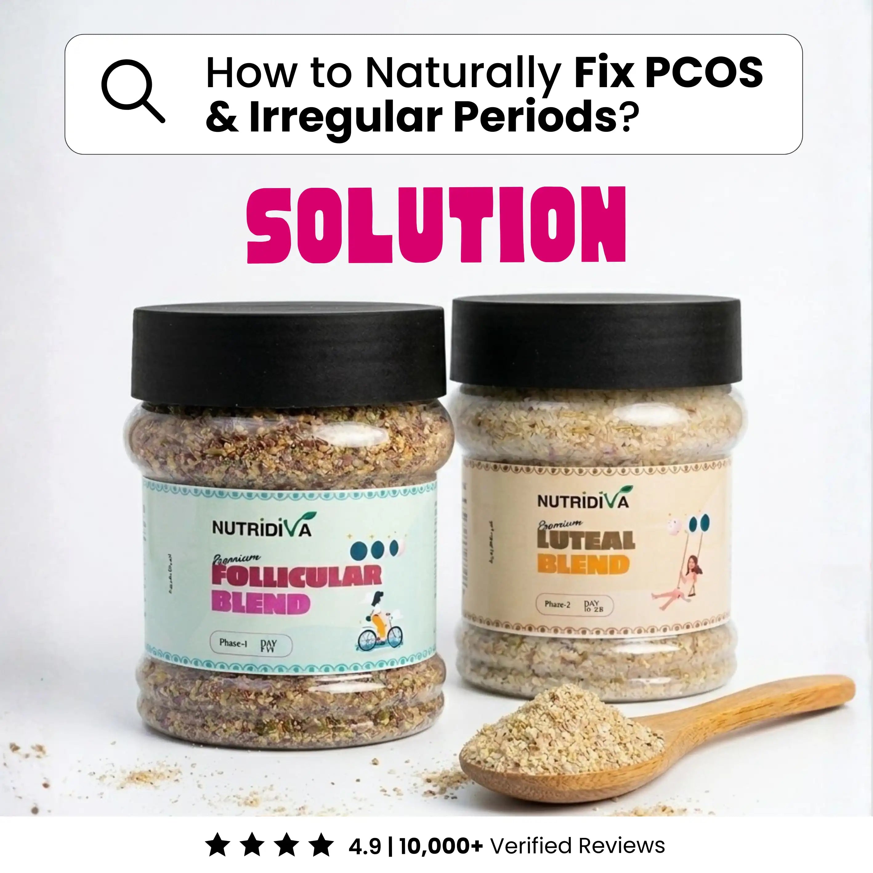 PCOS Seed Cycling Kit Pakistan – 4 Natural Seeds Plus Free Spearmint Tea | NutriDiva