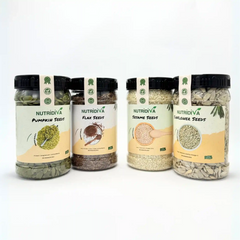 Organic 4 Seeds Bundle – Pumpkin, Sunflower, Flax & Chia Seeds for PCOS & Weight Loss