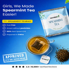 NutriDiva Spearmint Tea Bags box packaging – freshness sealed 30 sachets herbal tea
