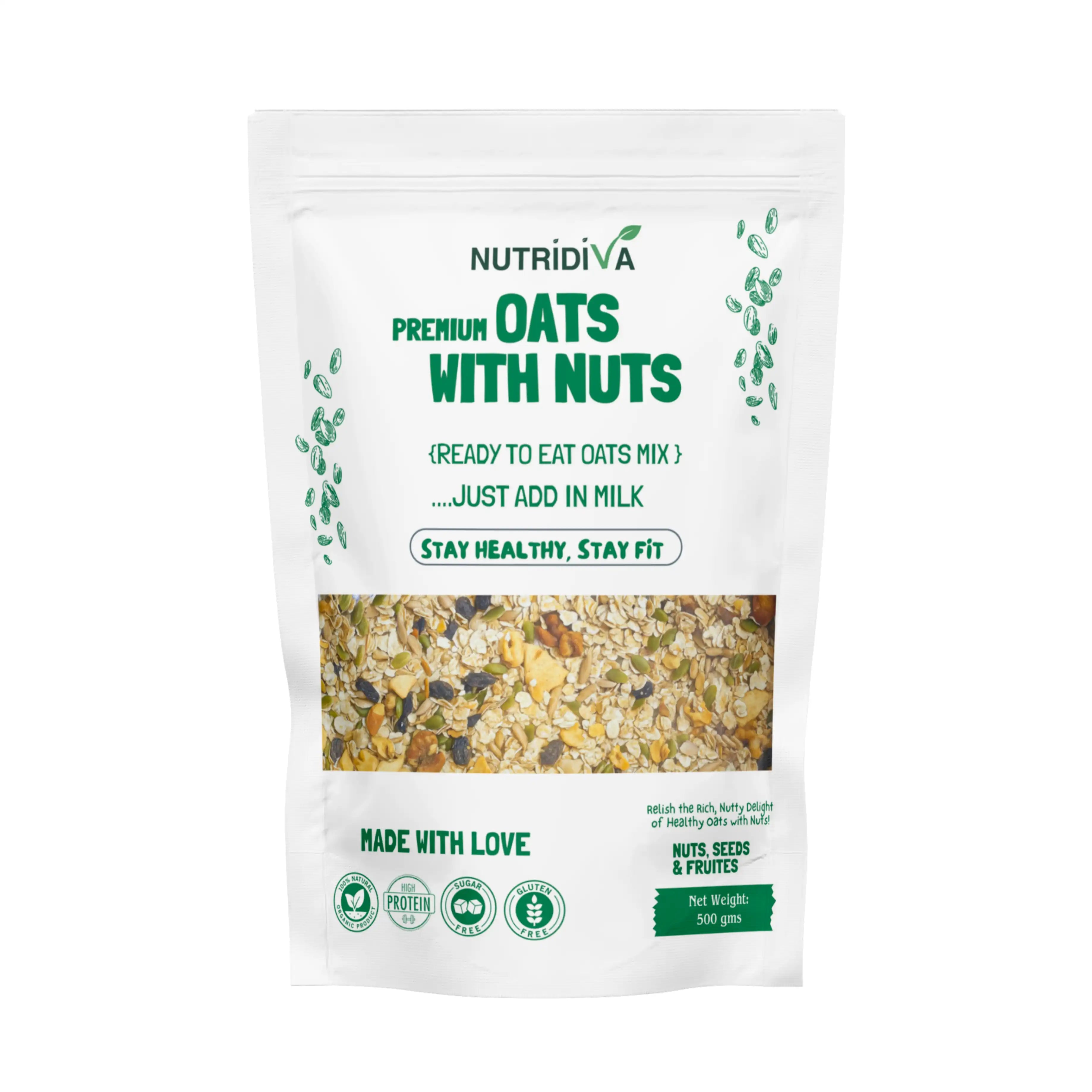 NutriDiva Oats with Nuts – Healthy Organic Mix for Women’s Wellness and Hormonal Support