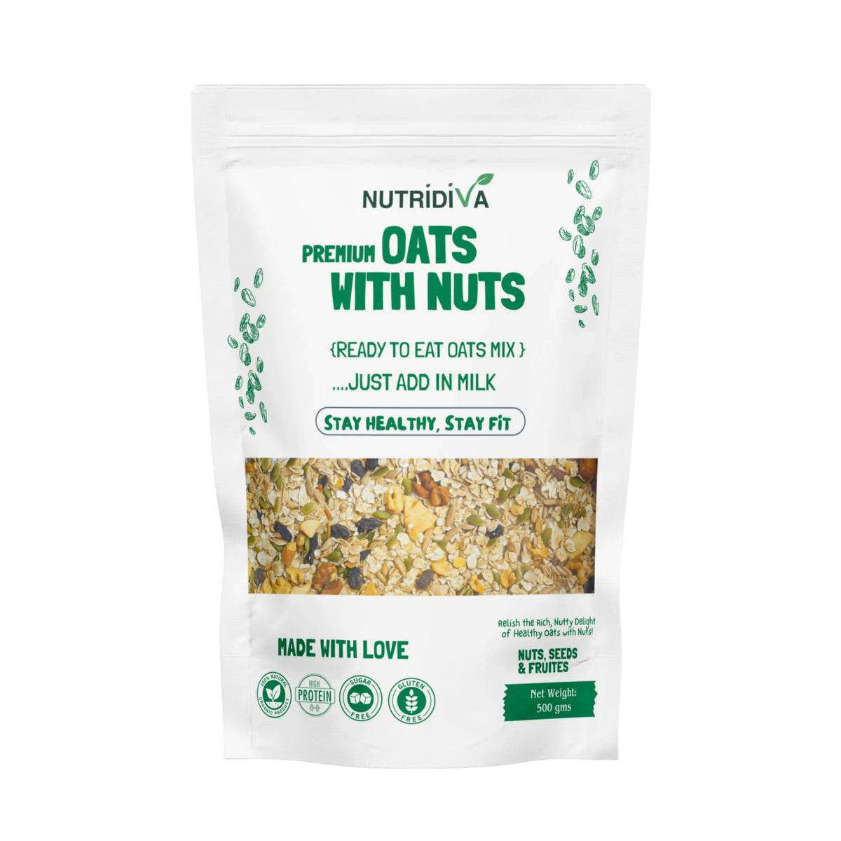 NutriDiva Oats with Nuts – Healthy Organic Mix for Women’s Wellness and Hormonal Support