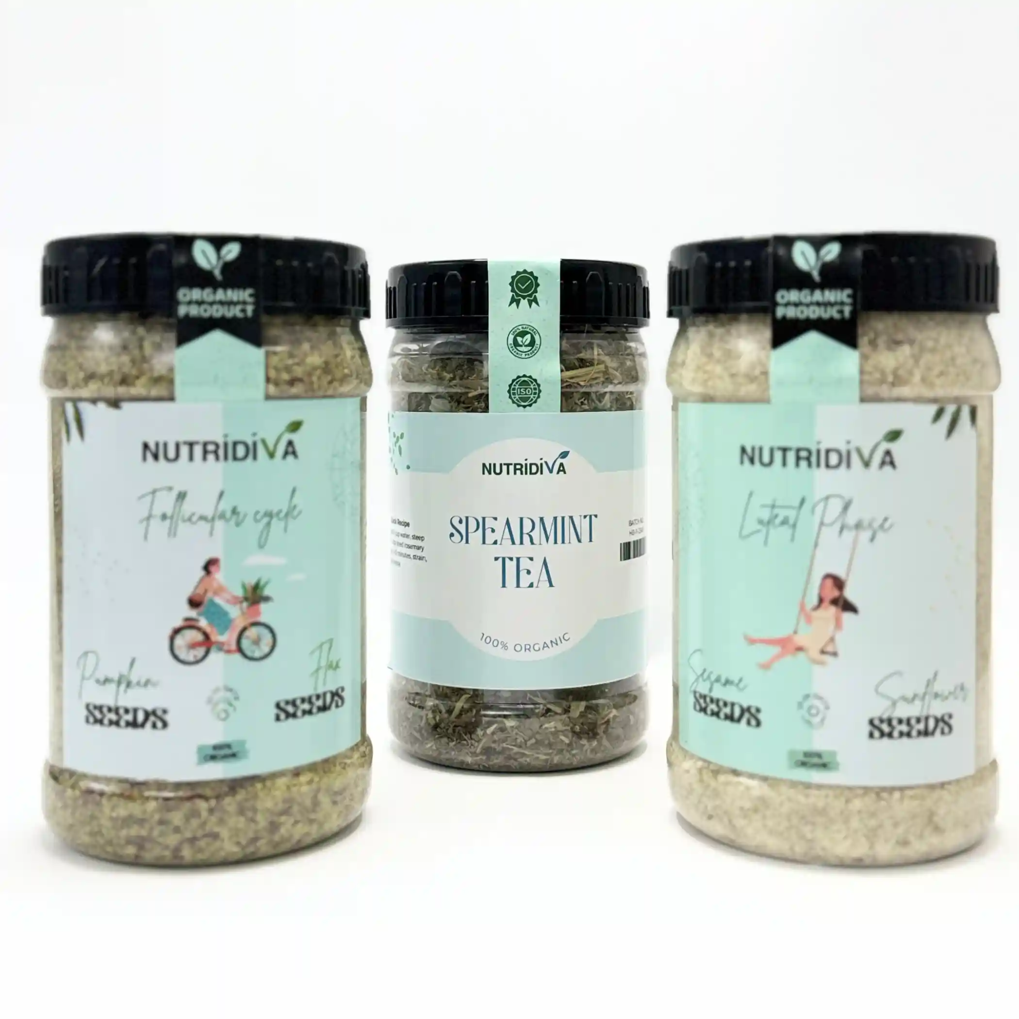 Nutridiva PCOS Care – Seed Cycling & Spearmint Tea for Hormone Balance