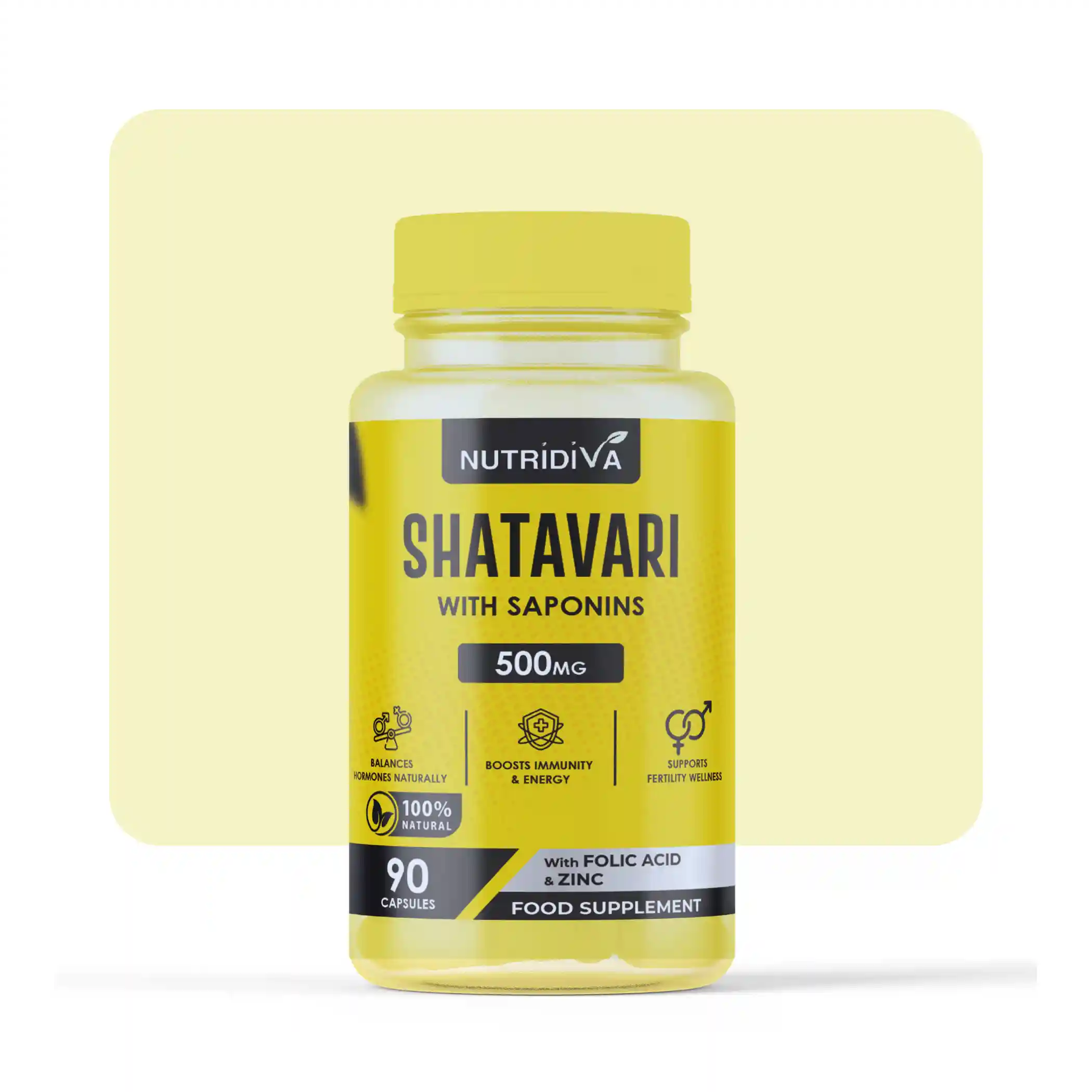 Shatavari with Saponins Capsules – Hormonal Balance, Fertility & Lactation Support by NutriDiva Pakistan
