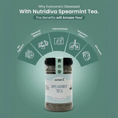 NutriDiva Spearmint Tea – Natural Support for Hormonal Balance & Skin Health

